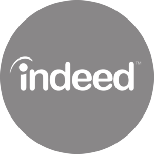 Indeed gray circle icon logo