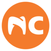 North Carolina Oral Surgery and Orthodontics Logo bright orange with white tooth