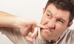 food stuck in teeth
