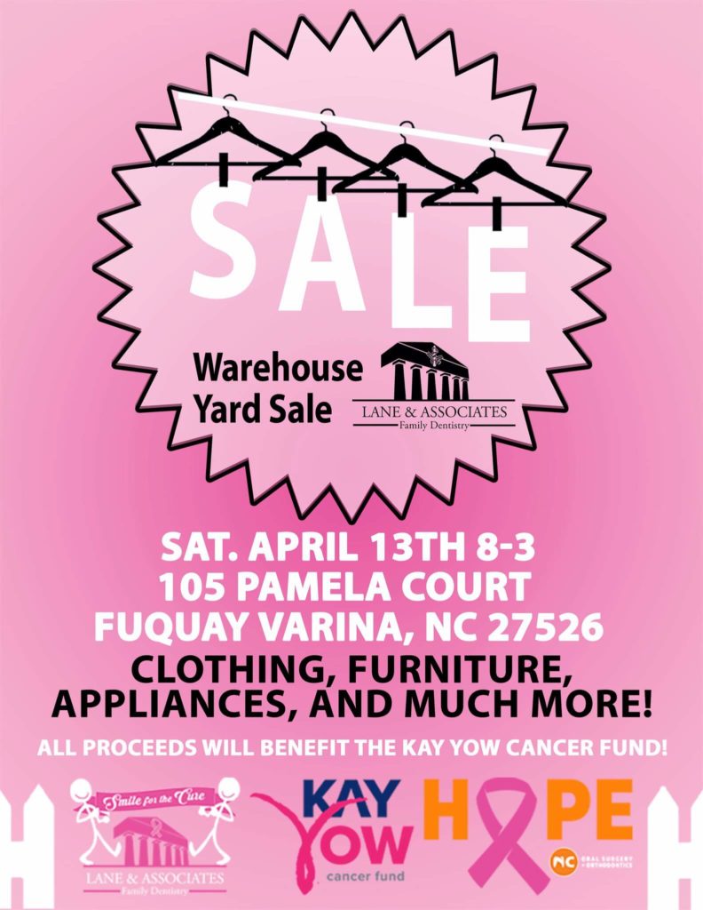 Pink Lane and Associates and Kay Yow Warehouse Yard Sale Poster