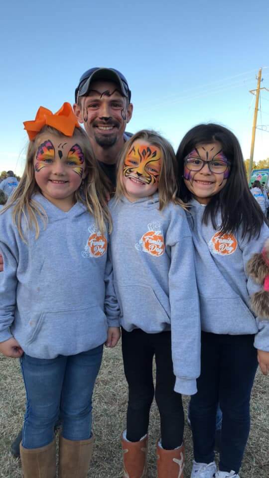 face painted girls at Family Day