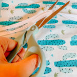 scissors cutting ribbon for face masks