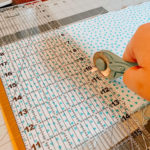 cutting out cotton fabric