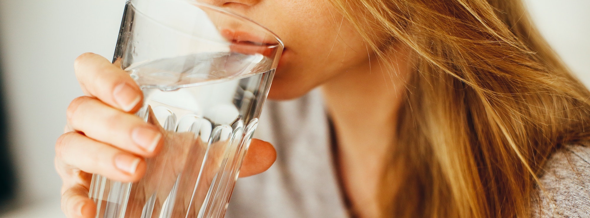 woman drinking water