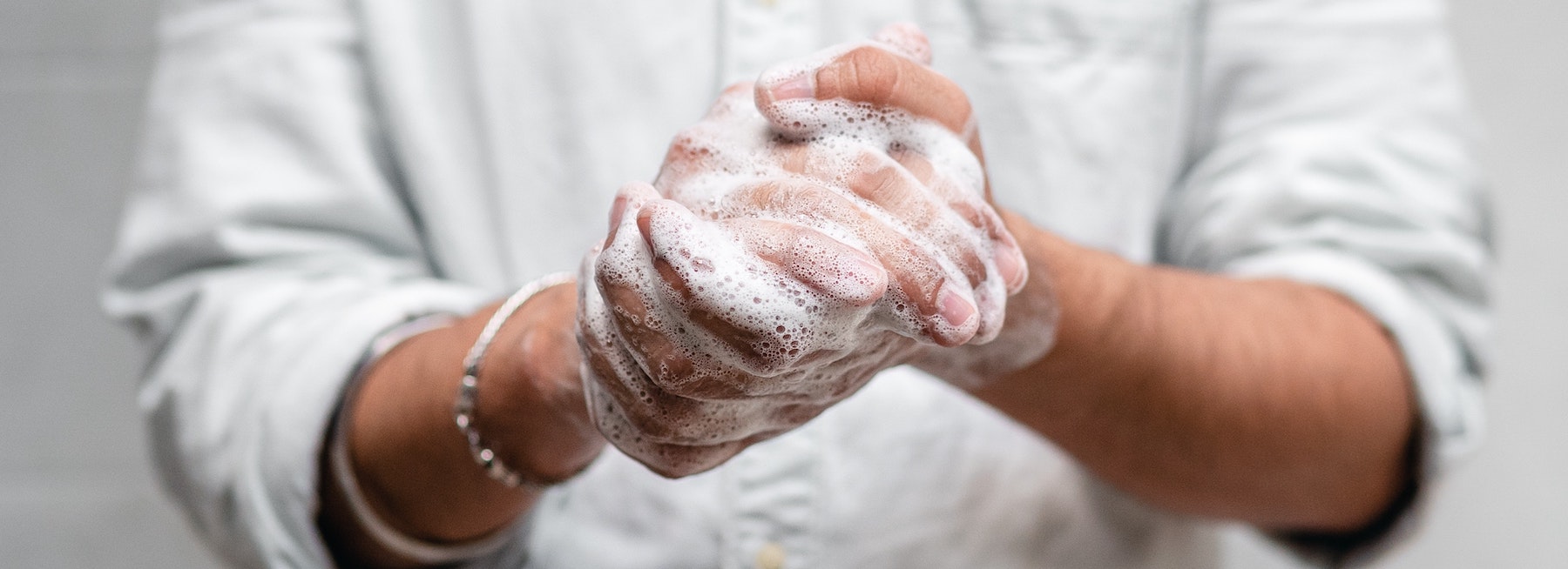 washing hands with soap