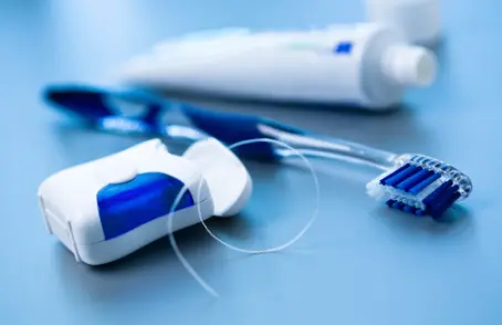 Dental Floss and toothbrush